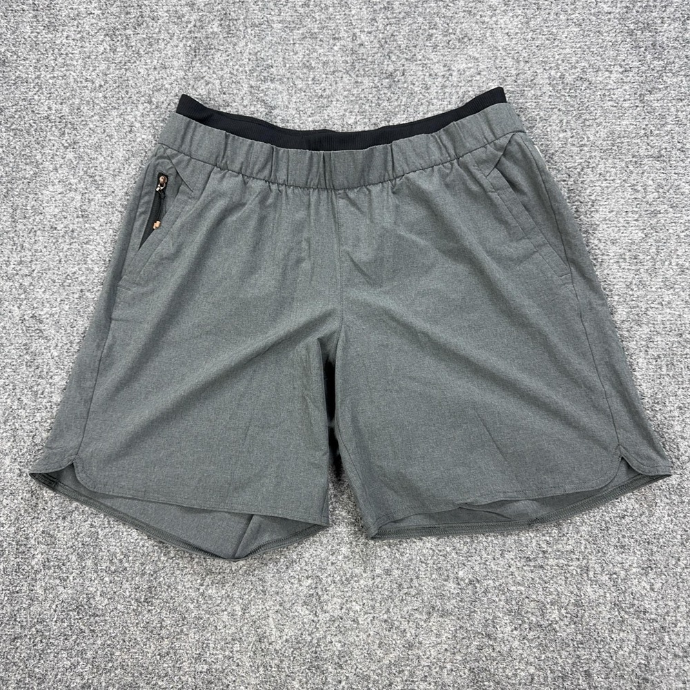 REI Co-op Shorts‎ Mens Medium Gray Microfiber Lined Zip Pocket 8 Inseam Running